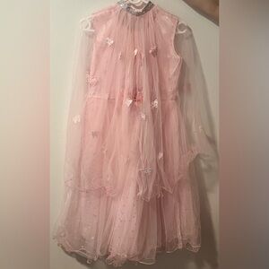 Soft Pink Feminine style Butterly tulle dress